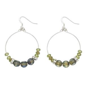 Alex and Ani (+) Energy EDEN Hoop Earrings - Rare - Lichen Silver Tone - $38